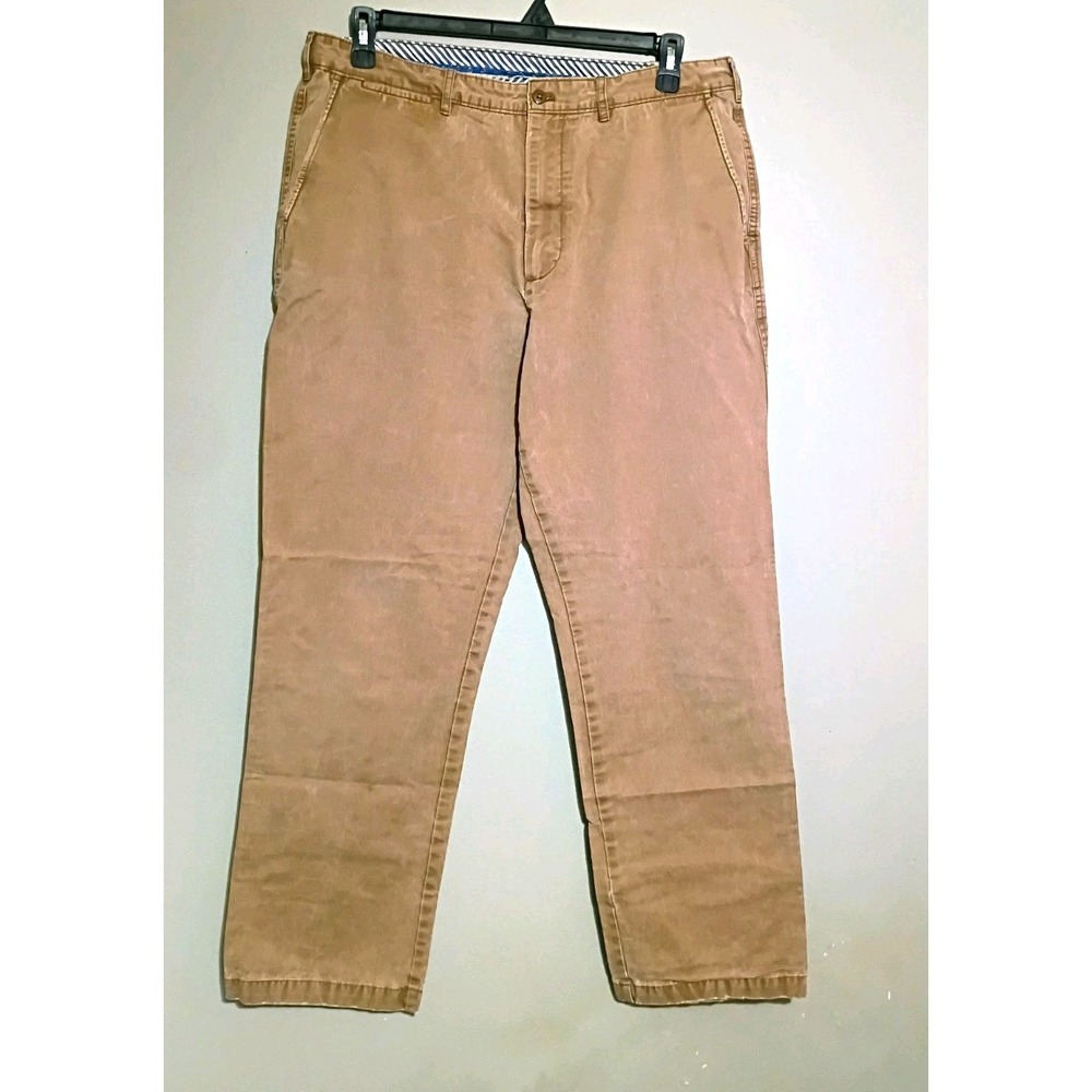 Cremieux Men's Brown Cotton Twill Chino Pants Regular Fit Straight Leg  Siz36x32